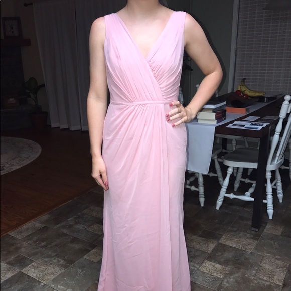 Faux-Wrap Pleated Chiffon Bridesmaid Dress - Picture 4 of 7